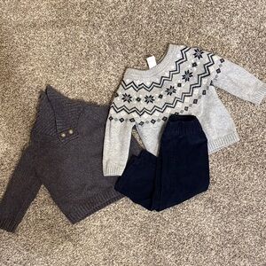 Gray and Black Kids Sweater Set